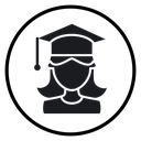 Graduated student Black Filled icon