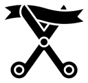 Grand opening black filled icon