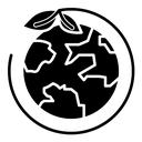 Green earth planet Black Filled icon