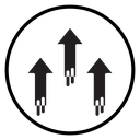 Growth arrow bars icon
