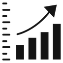 Growth arrow bars Black Filled icon