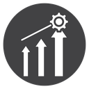 Growth Bars Gear Black Filled icon