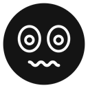 Guilty face emoji Black Filled icon