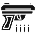 Gun with ammunition icon