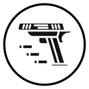 Gun with ammunition icon