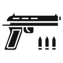 Gun with ammunition icon