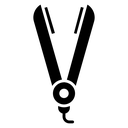 Hair straightener ic icon