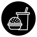Hamburger and soft drink cup icon
