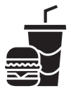 Hamburger and soft drink cup icon