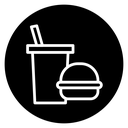 Hamburger and soft drink cup icon