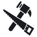 Hammer and saw 2 icon