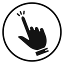 Hand click Black Filled icon