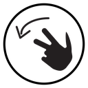 Hand, fingers, gesture, swipe, rotate Black Filled icon