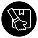 Hand holding box icon