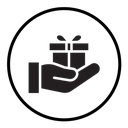 Hand holding box icon