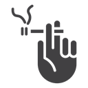 Hand holding cigarette icon
