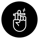 Hand holding cigarette icon