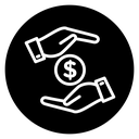Hand money exchange icon