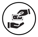 Hand money exchange icon