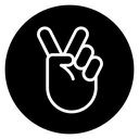 Hand peace icon