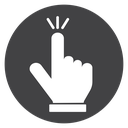 Hand Pointer Black Filled icon