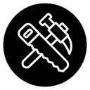Hand saw and hammer icon