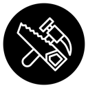 Hand saw and hammer icon