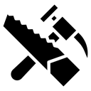 Hand saw and hammer icon