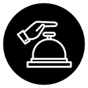 Hand touching service bell icon