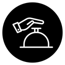 Hand touching service bell icon
