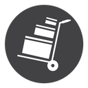 Hand truck Black Filled icon