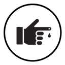Hand with blood drop icon