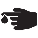 Hand with blood drop icon