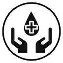Hand with blood drop icon