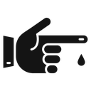 Hand with blood drop icon