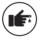 Hand with blood drop icon