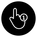 Hand with information icon
