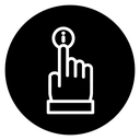 Hand with information icon