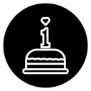 Happy first birthday icon