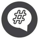 Hashtag Bubble Black Filled icon