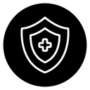 Health Insurance Shield Black Filled icon