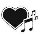 Heard heart note icon