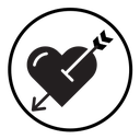 Heart and arrow Amour icon