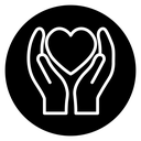 Heart and hands icon