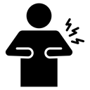 Heart Attack Chest Pain Black Filled icon