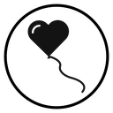 Heart balloon icon