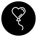 Heart balloon icon