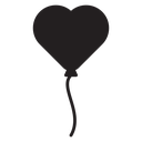 Heart balloon icon