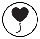 Heart balloon icon