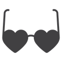 Heart eyeglasses icon